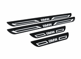 BMW 5 E61 BMW LINE Matte PRO LED door sills, FRONT and REAR four-piece illustration, matte black with white illumination