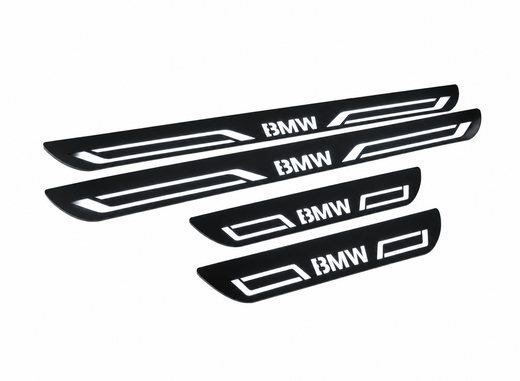 BMW 5 E61 2007–2010 — Matte PRO LED Door Sills — BMW LINE Logo