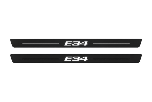 BMW 5 Series Sedan E34 1987–1995 — Matte PRO LED Door Sills — E34 Logo