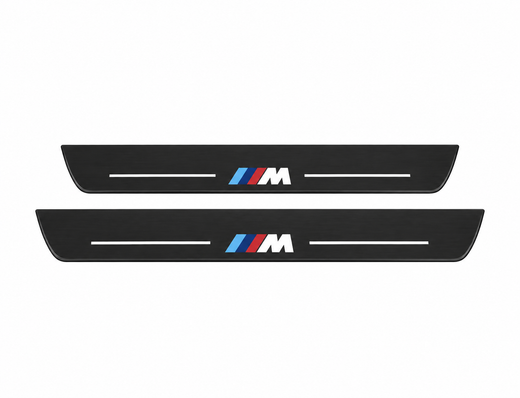 BMW 5 Series Sedan G30 2016–2023 — Matte PRO LED Door Sills — M Logo