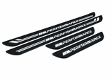 BMW 7 Series Sedan E38 M Performance Matte PRO LED door sills, FRONT and REAR four-piece illustration, matte black with white illumination
