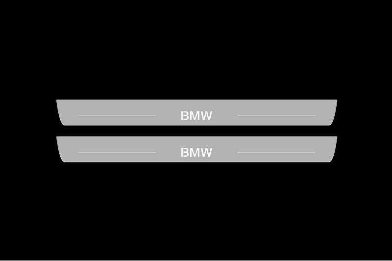 Illuminated LED Door Sill Tread Plates BMW 8 I 1989-1999 With BMW Logo BMW Led Door Sills opdesign