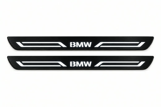 BMW X5 E70 2006–2013 — Matte PRO LED Door Sills — BMW LINE Logo