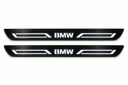 BMW X5 F15 2013–2018 — Matte PRO LED Door Sills — BMW LINE Logo