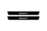 Chevrolet Bolt 2017+ stainless steel illuminated door sill protectors with Bolt logo