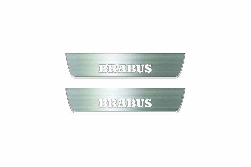 Mercedes-Benz E-Class Sedan W211 2002–2009 — Brabus Stainless LED door sills — Rear pair, Day stainless finish