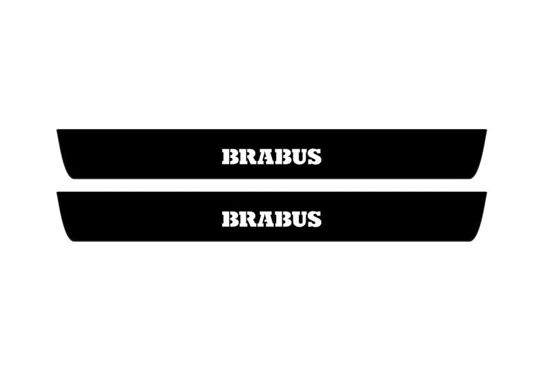 Mercedes G-Class W464 2018+ stainless steel illuminated entry guards with Brabus logo