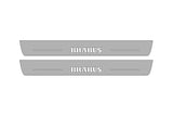 stainless steel LED door sill plates with Mercedes G-Class W464 2018+ with Brabus logo