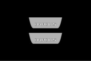 Mercedes C W205 2014-2021 LED Door Sills Illuminated Scuff Brabus Logo Stainless Steel Entry Guards Door Sills Decoin