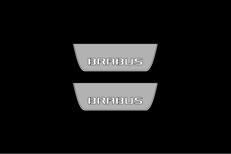 Mercedes C W205 2014-2021 LED Door Sills Illuminated Scuff Brabus Logo Stainless Steel Entry Guards Door Sills Decoin