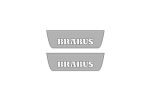 Illuminated LED Door Sill Tread Plates Mercedes G-Class W464 2018+ With Brabus Logo Mercedes Led Door Sills opdesign