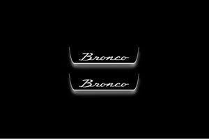 Ford Bronco VI 2021+ LED Door Sills Illuminated Scuff Bronco Logo (type 3) Stainless Steel Entry Guards