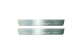 stainless steel LED door sill plates with Ford Bronco 2021+ with Bronco logo