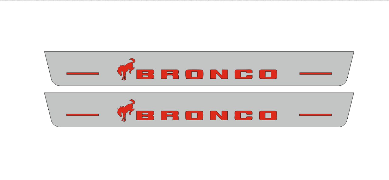 Illuminated LED Door Sill Tread Plates Ford Bronco 2021+ With Bronco Logo Ford Led Door Sills opdesign