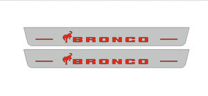 Illuminated LED Door Sill Tread Plates Ford Bronco 2021+ With Bronco Logo Ford Led Door Sills opdesign