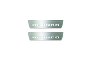 Ford Bronco VI 2021+ LED Door Sills Illuminated Scuff Bronco Logo (type 4) Stainless Steel Entry Guards