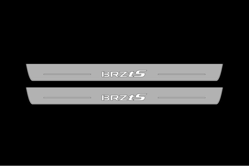 Illuminated LED Door Sill Tread Plates Subaru BRZ II 2021+ With BRZ tS Logo Subaru Led Door Sills opdesign
