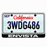 Buick Envista illuminated LED license plate badge with solid lettering below an illustrative US plate; plate not included