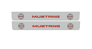 LED door sill plates Ford Mustang VI S550 2015+ in stainless steel with BULLITT logo