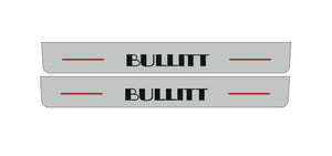 Ford Mustang VI S550 2015+ stainless steel illuminated entry guards with BULLITT logo