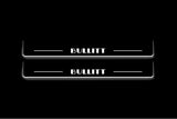 Ford Mustang VII S650 2023+ stainless steel LED door sill plates with BULLITT logo