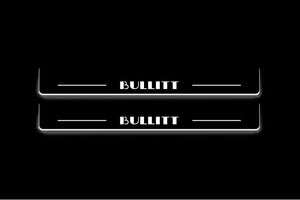 Ford Mustang VII 2023+ LED Door Sills Illuminated Scuff BULLITT Logo Stainless Steel Entry Guards
