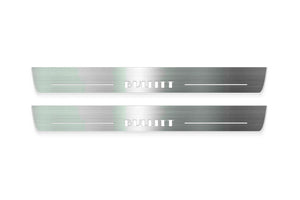 Ford Mustang VI 2015-2023 LED Door Sills Illuminated Scuff BULLITT Logo Stainless Steel Entry Guards