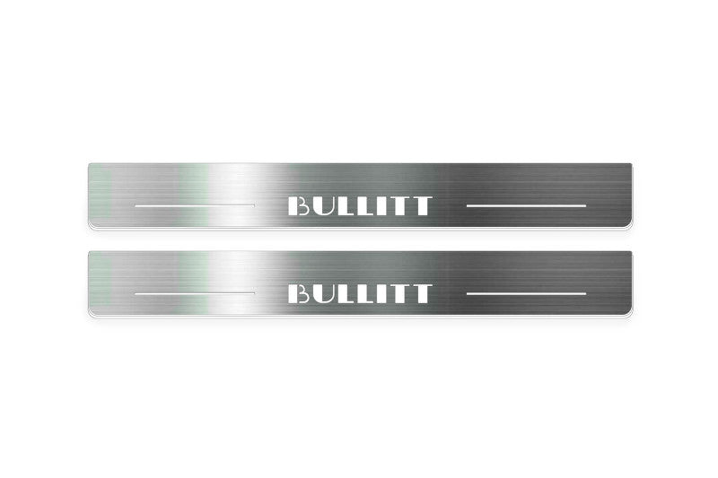 stainless steel door sill plates for Ford Mustang VII S650 2023+ with BULLITT logo