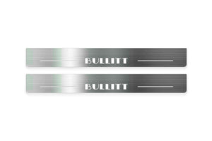 Ford Mustang VII 2023+ LED Door Sills Illuminated Scuff BULLITT Logo Stainless Steel Entry Guards