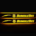 Chevrolet Camaro VI 2016+ stainless steel LED door sill plates with BumbleBee logo