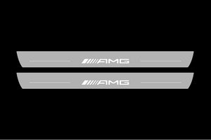 Illuminated LED Door Sill Tread Plates Mercedes SLK-Class R171 2004-2011 With AMG Logo Mercedes Led Door Sills opdesign