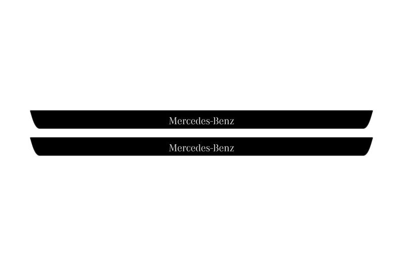 Mercedes C W204 Coupe 2007-2014 Illuminated Matte Sill Plates with logo Mercedes-Benz Mercedes Led Door Sills PRO opdesign