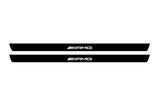 Mercedes C W204 Coupe 2007+ stainless steel illuminated entry guards with AMG logo