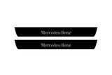 illuminated door sill protectors stainless steel Mercedes C W205 2014+ with Mercedes-Benz logo