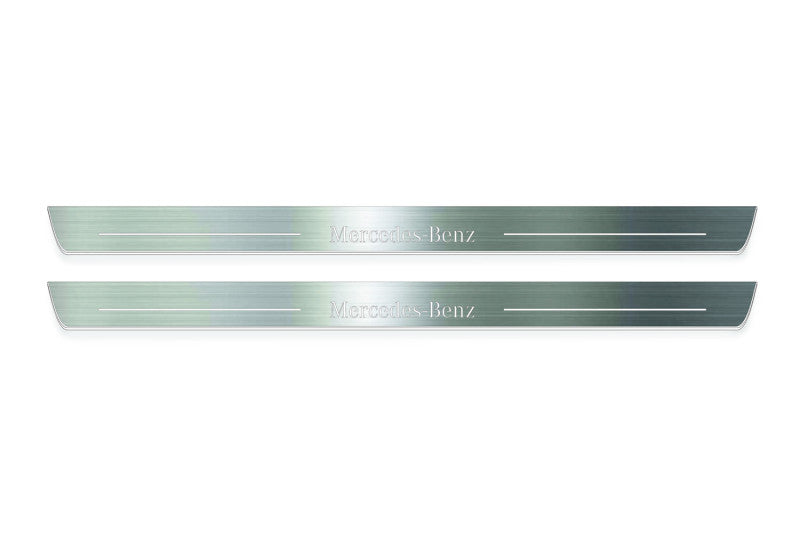 Mercedes C Coupe W205 Stainless LED Door Sills – Mercedes-Benz Logo