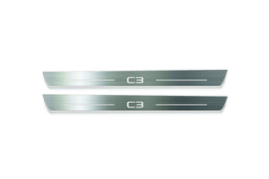 Citroen C3 III 2016+ LED Door Sills Illuminated Scuff C3 Logo Stainless Steel Entry Guards Door Sills Decoin