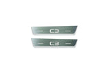 LED door sill plates Citroen C3 III 2016+ in stainless steel with C3 logo