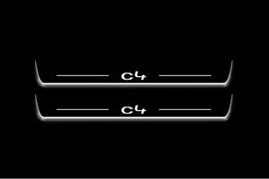 Citroen C4 II 2010-2020 LED Door Sills Illuminated Scuff C4 Logo Stainless Steel Entry Guards Door Sills Decoin