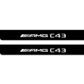 Mercedes C W205 2014-2021 Illuminated Matte Sill Plates with logo AMG C43 Mercedes Led Door Sills PRO opdesign