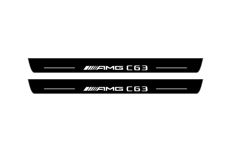 Mercedes-Benz C W204 Stainless Steel LED Door Sills – AMG C63 Logo