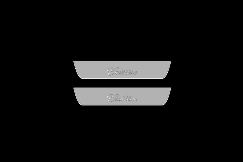 Illuminated LED Door Sill Tread Plates Cadillac CTS II 2007-2014 With Cadillac Logo Cadillac Led Door Sills opdesign