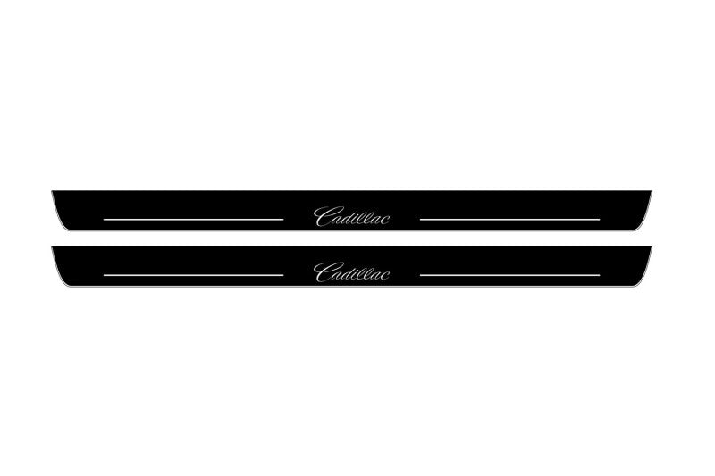 LED door sill plates stainless steel Cadillac ATS Coupe 2015+ with Cadillac logo