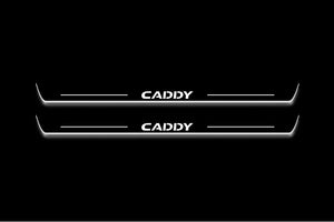 Volkswagen Caddy IV 2020+ LED Door Sills Illuminated Scuff Caddy Logo Stainless Steel Entry Guards