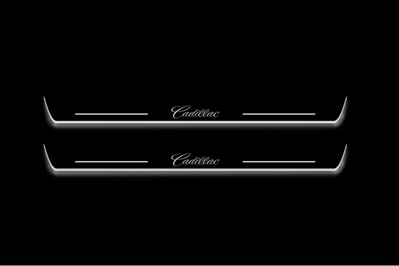 Cadillac ATS 2012+ LED door sill plates with Cadillac logo