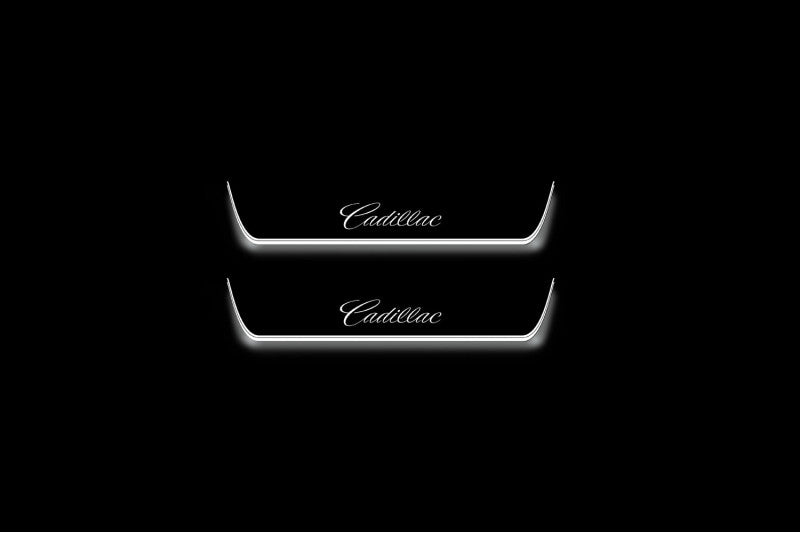 stainless steel LED door sill plates for Cadillac CTS II 2007+ with Cadillac logo