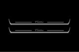 LED door sill plates Cadillac CTS II 2007+ in stainless steel with Cadillac logo