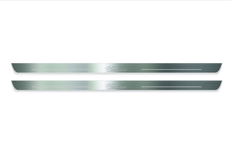 Cadillac CTS II Coupe 2008+ LED door sill plates with Cadillac logo