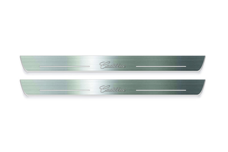 Cadillac CTS II 2007+ LED door sill plates with Cadillac logo
