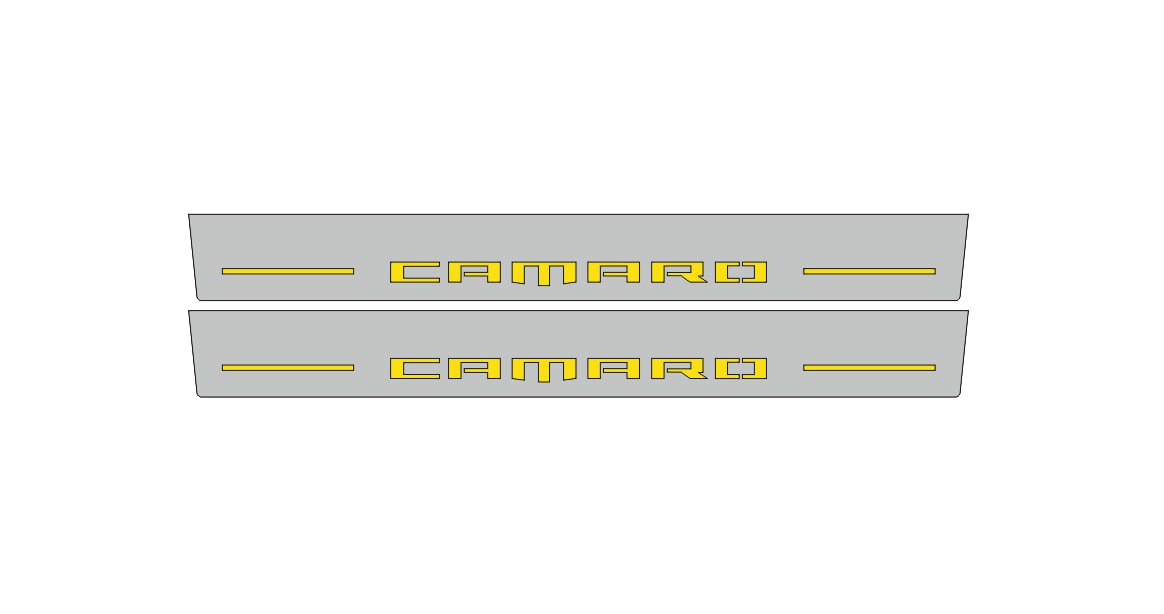 Illuminated LED Door Sill Tread Plates Chevrolet Camaro VI 2016-2024 With Camaro Logo Chevrolet Led Door Sills opdesign