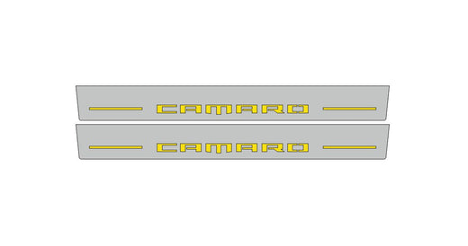 Chevrolet Camaro V E37 2009–2015 — Stainless Steel LED Door Sills — Camaro Logo